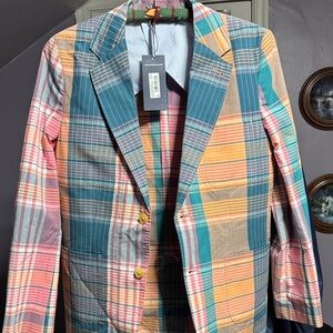 Vineyard Vines Multicolor Plaid Blazer - New! Cool for boys or girls.